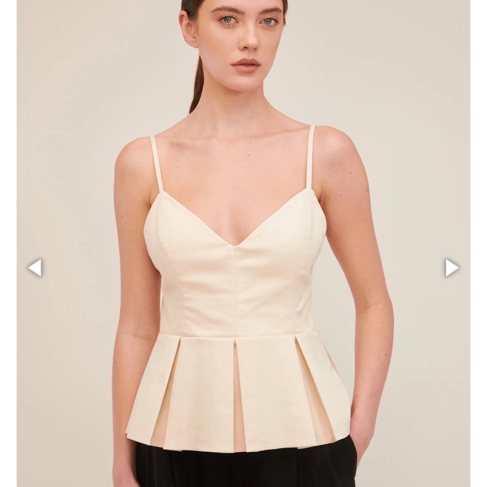 Marissa Webb Cream Pleated Camisole